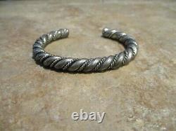 SPLENDID Larger Vintage Navajo Sterling Silver TWISTED ROPE Bracelet