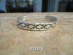 SPLENDID Vintage Navajo EMERSON BILL (d.) Sterling Deeply Stamped Bracelet