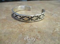 SPLENDID Vintage Navajo EMERSON BILL (d.) Sterling Deeply Stamped Bracelet