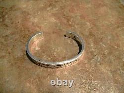 SPLENDID Vintage Navajo TAHE Sterling Silver STAMPED DESIGN Bracelet