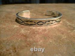 SPLENDID Vintage Navajo TAHE Sterling Silver STAMPED DESIGN Bracelet