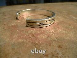 SPLENDID Vintage Navajo TAHE Sterling Silver STAMPED DESIGN Bracelet