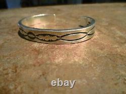 SPLENDID Vintage Navajo TAHE Sterling Silver STAMPED DESIGN Bracelet