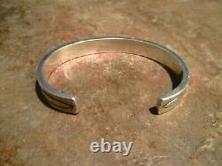 SPLENDID Vintage Navajo TAHE Sterling Silver STAMPED DESIGN Bracelet