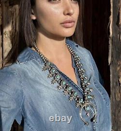 SQUASH BLOSSOM Old Pawn Necklace Navajo Native American Jewelry Vintage Antique