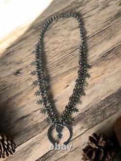 SQUASH BLOSSOM Old Pawn Necklace Navajo Native American Jewelry Vintage Antique