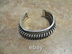 SUBSTANTIAL Vintage Navajo TAHE Sterling Silver COILED ROPE Design Bracelet