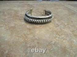 SUBSTANTIAL Vintage Navajo TAHE Sterling Silver COILED ROPE Design Bracelet