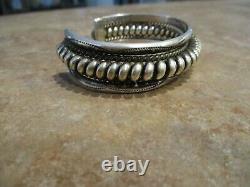 SUBSTANTIAL Vintage Navajo TAHE Sterling Silver COILED ROPE Design Bracelet