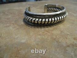 SUBSTANTIAL Vintage Navajo TAHE Sterling Silver COILED ROPE Design Bracelet