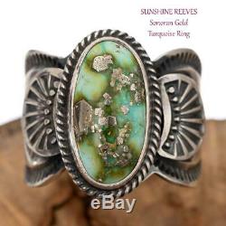 SUNSHINE REEVES Ring Sonoran Gold Turquoise Sterling Silver Native American 10