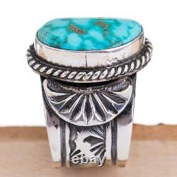 SUNSHINE REEVES Ring Turquoise Blu Carico Lake Sterling Silver Native American 7