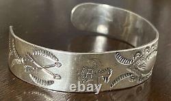 SUPERB OLD 1930s NAVAJO Coin Silver WHIRLING LOG THUNDERBIRD BRACELET M/F