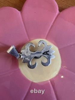 Sand Cast Pink Conch Pendant 925 Sterling Silver Native Made Vintage Jewelry New