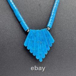 Santo Domingo Kewa Pueblo Turquoise Heishi Necklace Vintage Native American 18