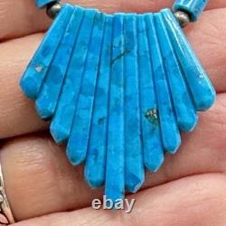 Santo Domingo Kewa Pueblo Turquoise Heishi Necklace Vintage Native American 18