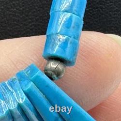 Santo Domingo Kewa Pueblo Turquoise Heishi Necklace Vintage Native American 18