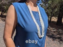 Santo Domingo Vintage White Shell Pullover Necklace Heishi Turquoise Jewelry