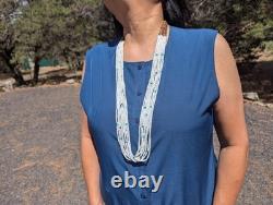 Santo Domingo Vintage White Shell Pullover Necklace Heishi Turquoise Jewelry