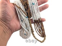 Santo Domingo Vintage White Shell Pullover Necklace Heishi Turquoise Jewelry
