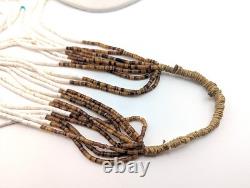 Santo Domingo Vintage White Shell Pullover Necklace Heishi Turquoise Jewelry