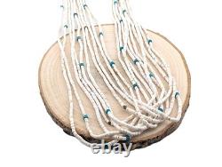 Santo Domingo Vintage White Shell Pullover Necklace Heishi Turquoise Jewelry