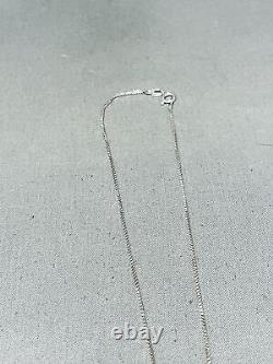 Scotty Platero Vintage Navajo Signed 9 Turquoise Silver Leaves Necklace