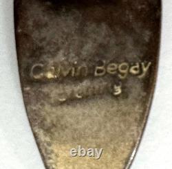 Signed Calvin Begay Navajo Vintage Turquoise Sterling Silver Inlay Pendant