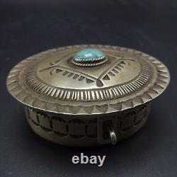 Signed HERBERT CAYATINETO Vintage NAVAJO Sterling Silver Jewelry TRINKET BOX