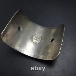 Signed Vintage NAVAJO Hand-Stamped Sterling Silver STICK BARRETTE with TURQUOISE