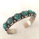 Signed Vintage NAVAJO Sterling Silver & TURQUOISE Cuff BRACELET Calvin Martinez