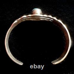 Signed Vintage Navajo Allan McCabe AMC Sterling Turquoise Cuff Native American
