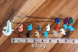 Southwestern Zuni Carved Bears Animal Heishi Beads Fetish Necklace Vintage Southwestern Zuni Carved Bears Animal Heishi Beads Fetish Necklace Vintage