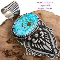 Squash Blossom Necklace Pendant KINGMAN Turquoise ALBERT JAKE Native American