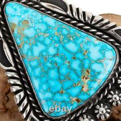 Squash Blossom Necklace Pendant KINGMAN Turquoise Spiderwebbed Native American