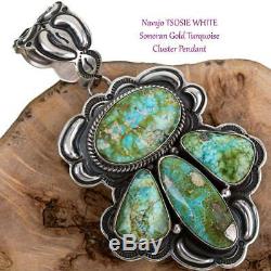 Squash Blossom Necklace Pendant SONORAN GOLD Turquoise Navajo Old Vintage Style
