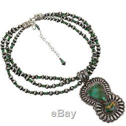 Squash Blossom Necklace ROYSTON Turquoise Navajo Pearls DARRYL BECENTI SET A++