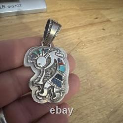 Sterling Silver. 925 Pendant Vintage Toning Handmade Native American Jewelry WOW