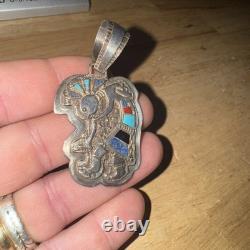 Sterling Silver. 925 Pendant Vintage Toning Handmade Native American Jewelry WOW