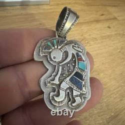 Sterling Silver. 925 Pendant Vintage Toning Handmade Native American Jewelry WOW