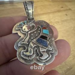 Sterling Silver. 925 Pendant Vintage Toning Handmade Native American Jewelry WOW
