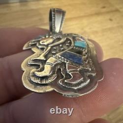 Sterling Silver. 925 Pendant Vintage Toning Handmade Native American Jewelry WOW