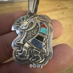 Sterling Silver. 925 Pendant Vintage Toning Handmade Native American Jewelry WOW