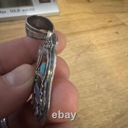 Sterling Silver. 925 Pendant Vintage Toning Handmade Native American Jewelry WOW