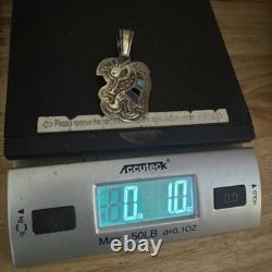 Sterling Silver. 925 Pendant Vintage Toning Handmade Native American Jewelry WOW