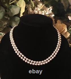Sterling Silver Bead Multi-Strand Necklace Navajo Pearl Native Antique Vtg MCM