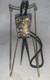 Sterling Silver Bolo Tie w Gold Overlay Storyteller 2 Vintage Native Southwest