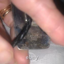 Sterling Silver Bolo Tie w Gold Overlay Storyteller 2 Vintage Native Southwest