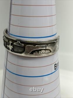 Sterling Silver Navajo Native American F. J. Henry Storyteller 6.5 28g VTG
