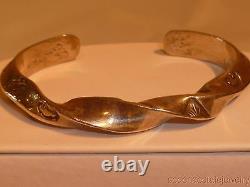 Stunning Ronnie Hurley Buffalo Bangle Bracelet Native Sterling Silver Navajo VTG